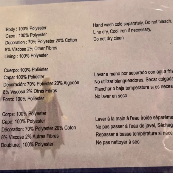 Disney Frozen Elsa Infant Dress Up Costume Includes Dress and Cape 12-18 months - Picture 16 of 16